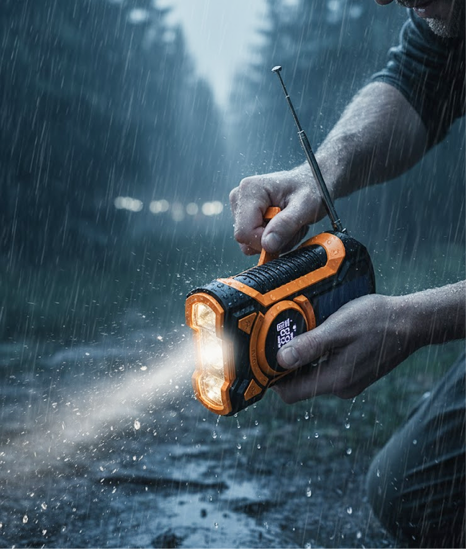 Noodradio opwindbaar