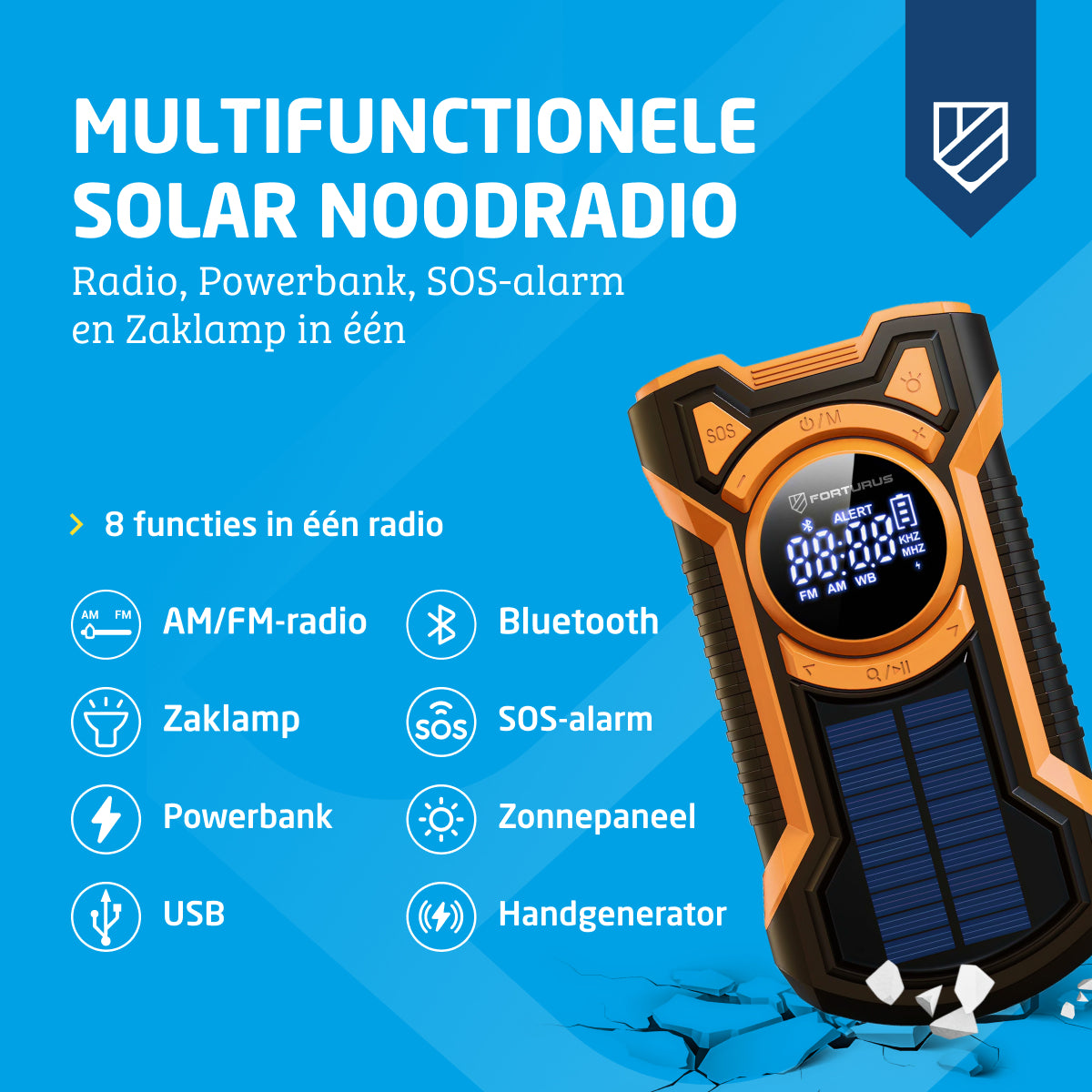 Solar Noodradio opwindbaar
