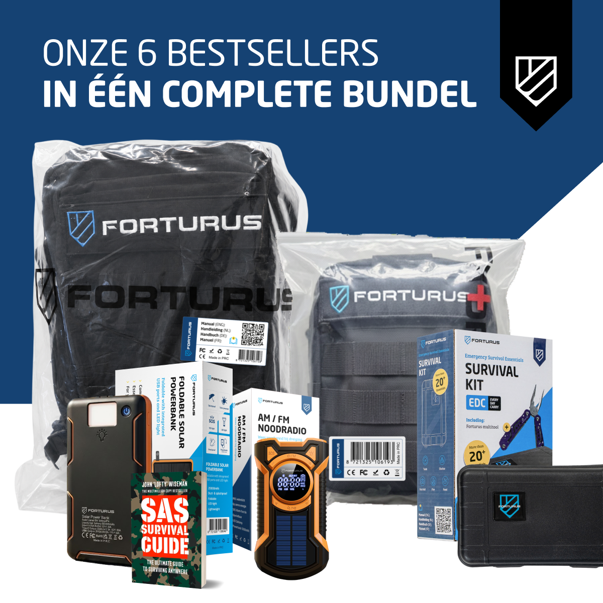 Denk vooruit Noodpakket voor Gezin (in 45 liter rugzak)