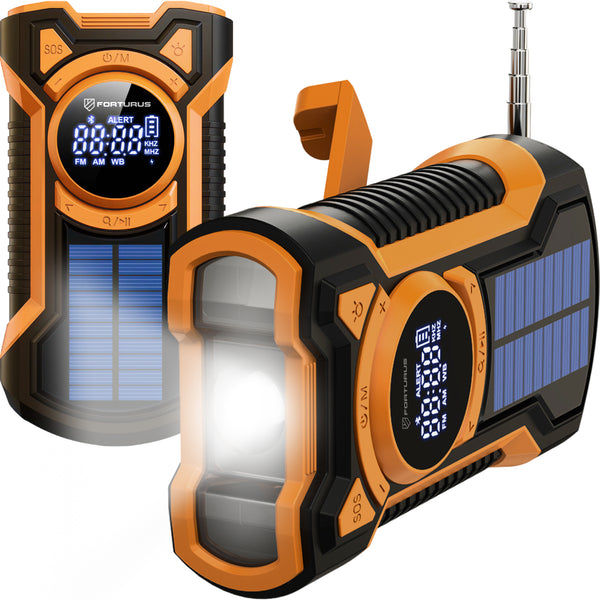 Radio d'urgence solaire à remontage manuel