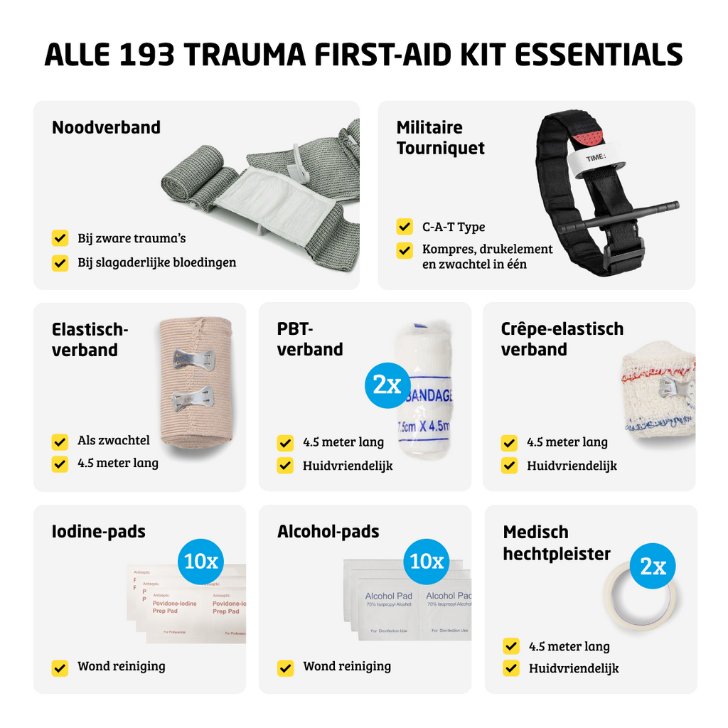 Forturus® Proline Trauma EHBO Kit 193-delig (+ boekje)