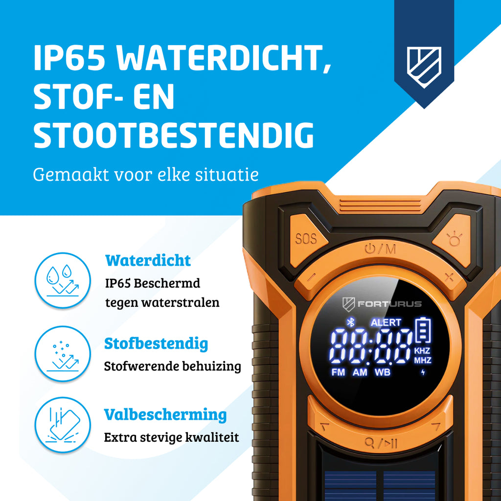 Solar Noodradio opwindbaar